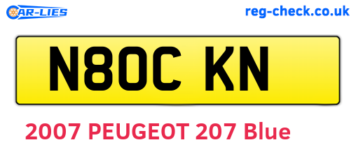 N80CKN are the vehicle registration plates.