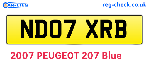 ND07XRB are the vehicle registration plates.