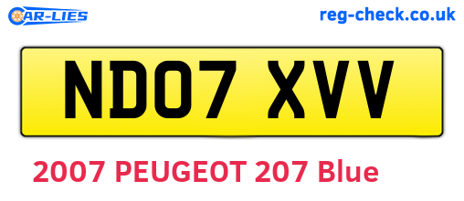 ND07XVV are the vehicle registration plates.