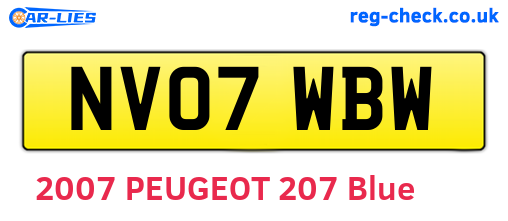 NV07WBW are the vehicle registration plates.