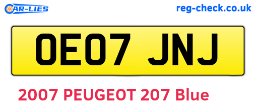 OE07JNJ are the vehicle registration plates.