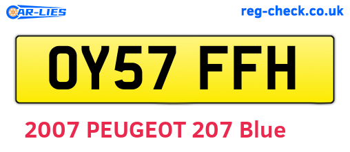OY57FFH are the vehicle registration plates.