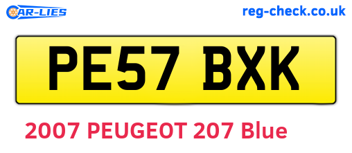 PE57BXK are the vehicle registration plates.