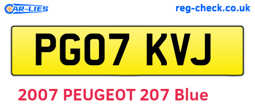 PG07KVJ are the vehicle registration plates.