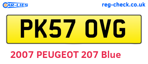 PK57OVG are the vehicle registration plates.