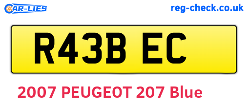 R43BEC are the vehicle registration plates.