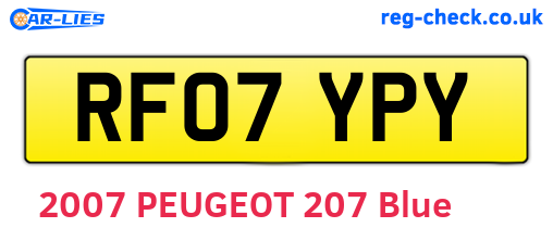 RF07YPY are the vehicle registration plates.