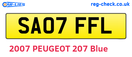 SA07FFL are the vehicle registration plates.