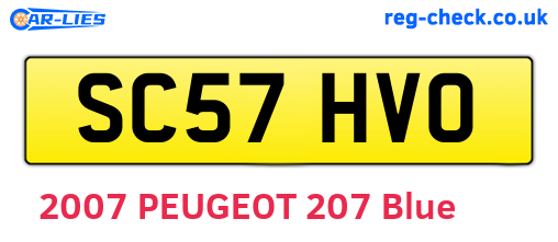 SC57HVO are the vehicle registration plates.