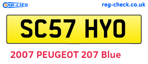 SC57HYO are the vehicle registration plates.