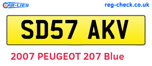 SD57AKV are the vehicle registration plates.
