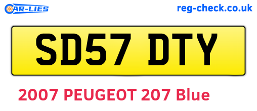 SD57DTY are the vehicle registration plates.