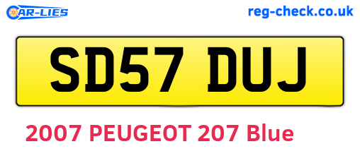 SD57DUJ are the vehicle registration plates.