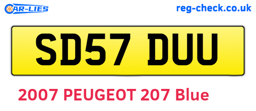 SD57DUU are the vehicle registration plates.