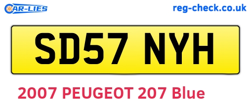 SD57NYH are the vehicle registration plates.