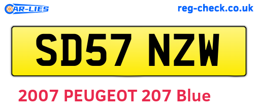 SD57NZW are the vehicle registration plates.