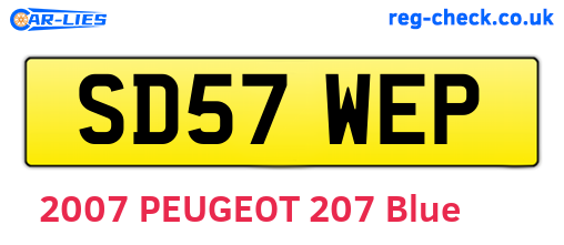 SD57WEP are the vehicle registration plates.