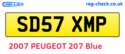 SD57XMP are the vehicle registration plates.