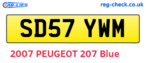 SD57YWM are the vehicle registration plates.