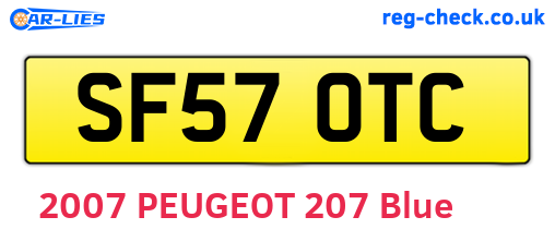 SF57OTC are the vehicle registration plates.