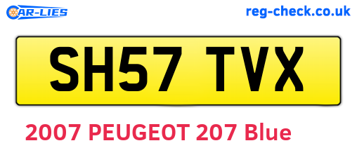 SH57TVX are the vehicle registration plates.