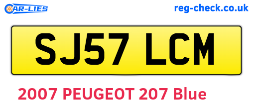 SJ57LCM are the vehicle registration plates.