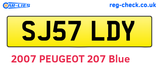 SJ57LDY are the vehicle registration plates.