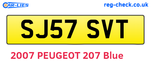 SJ57SVT are the vehicle registration plates.