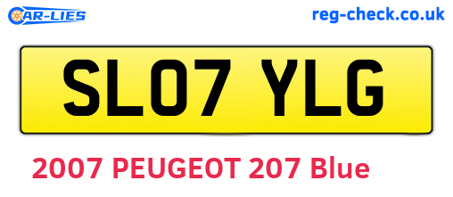 SL07YLG are the vehicle registration plates.