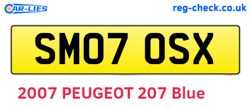 SM07OSX are the vehicle registration plates.