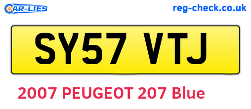 SY57VTJ are the vehicle registration plates.