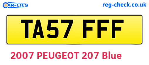 TA57FFF are the vehicle registration plates.