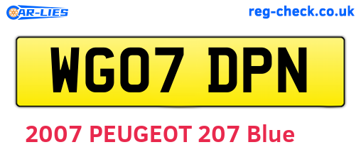 WG07DPN are the vehicle registration plates.