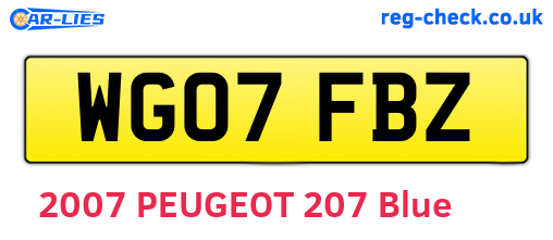 WG07FBZ are the vehicle registration plates.