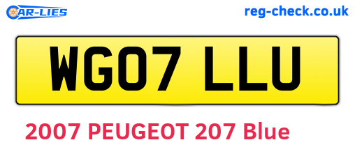 WG07LLU are the vehicle registration plates.