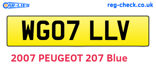 WG07LLV are the vehicle registration plates.