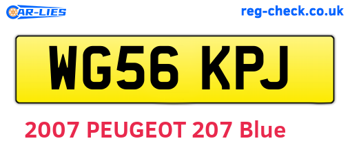 WG56KPJ are the vehicle registration plates.