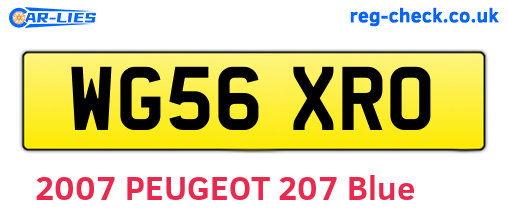 WG56XRO are the vehicle registration plates.