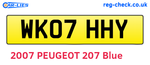 WK07HHY are the vehicle registration plates.