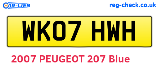 WK07HWH are the vehicle registration plates.