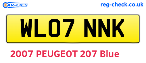 WL07NNK are the vehicle registration plates.