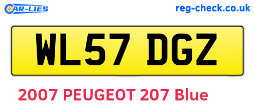 WL57DGZ are the vehicle registration plates.
