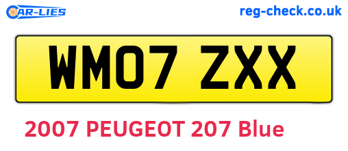 WM07ZXX are the vehicle registration plates.