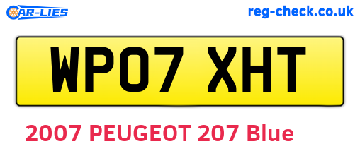 WP07XHT are the vehicle registration plates.