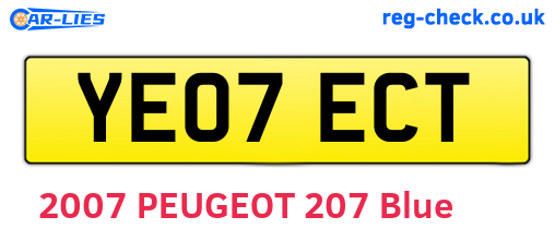 YE07ECT are the vehicle registration plates.