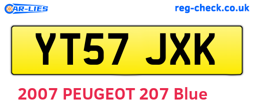 YT57JXK are the vehicle registration plates.