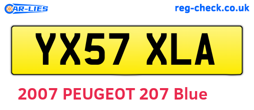YX57XLA are the vehicle registration plates.