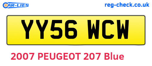 YY56WCW are the vehicle registration plates.