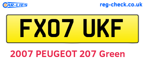 FX07UKF are the vehicle registration plates.