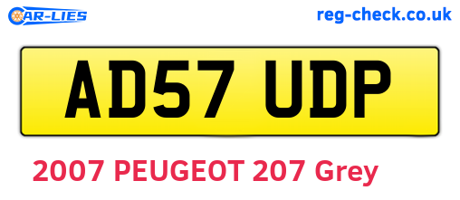 AD57UDP are the vehicle registration plates.